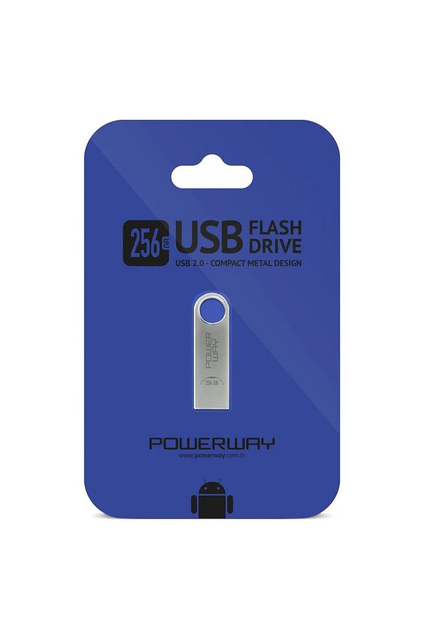 Powermaster-Powerway 256Gb Metal Flash Memory 2.0 USB Memory 1