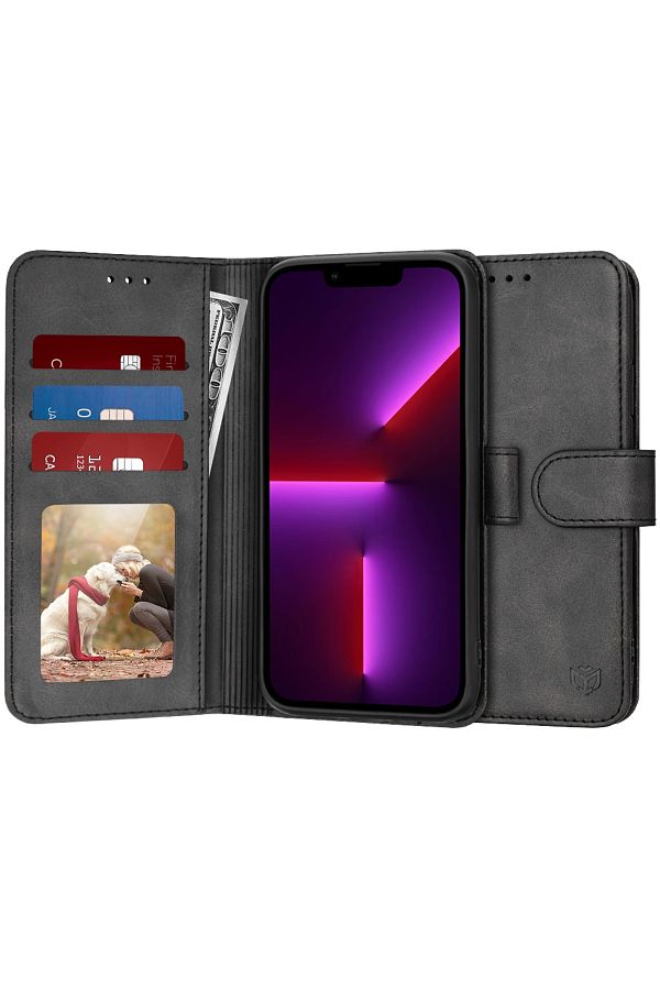 Techsuit-IPhone 13 Pro Case - Techsuit Diary Book - Black 1