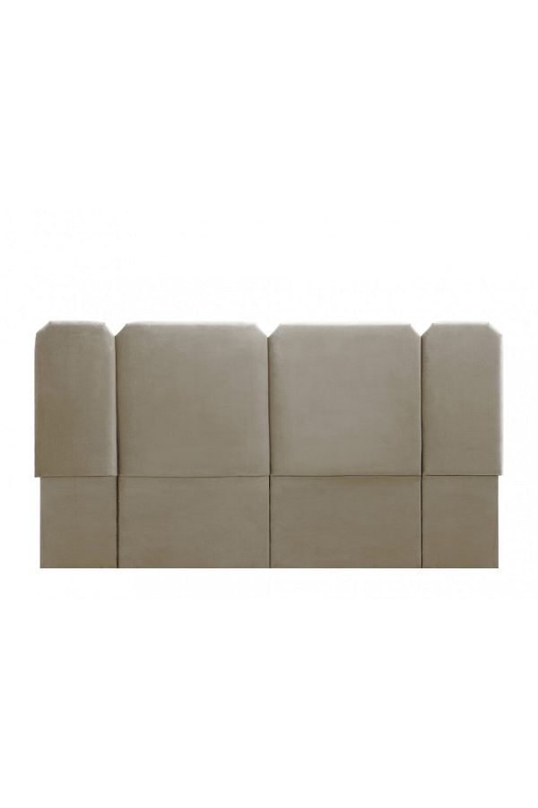 soufa dibaj-H116 | Velvet headboard - Light Brown 1