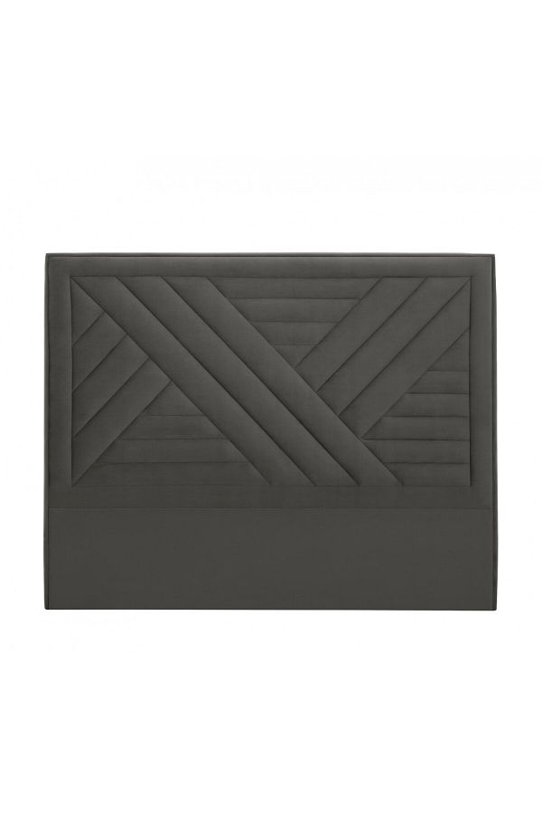 soufa dibaj-H009 | Velvet headboard - Dark Grey 1