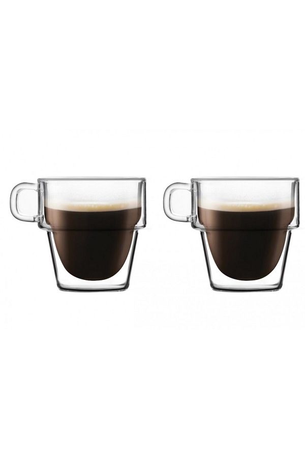 KRASINO-Set of 2 Altmore espresso cups, borosilicate glass, double walls, 80 ml 1