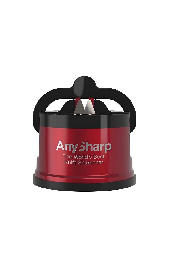 AnySharp-Pro Kitchen Knife Sharpener Red, Universal System, Vacuum Grip 1