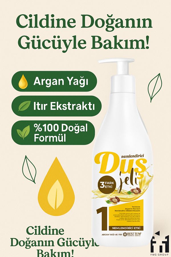 BESTTEM-Moisturizing Shower Gel – Argan and Geranium Extract |   730 ml 1