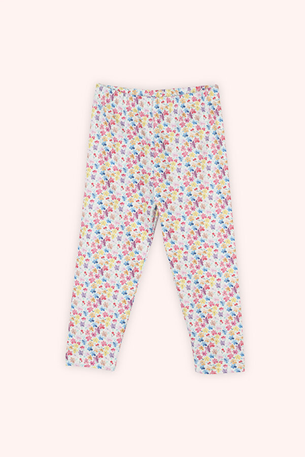 Panço Kız Bebek Desenli Pembe Tayt