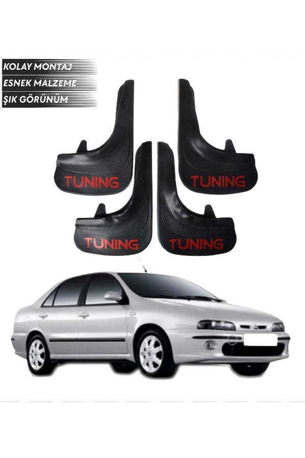 SONİKON LİNE-Fiat Marea Tuning Written 4-Piece Fender Mudguard Dust Cover Compatible with All Cases Modified 1