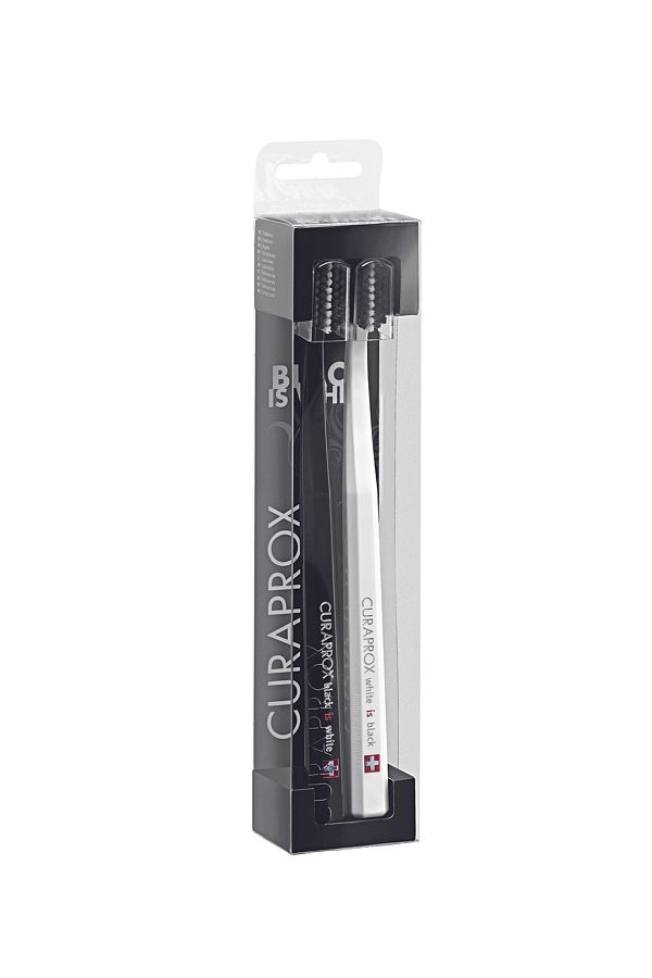 Curaprox-Black&Black Edition Double Toothbrush with Activated Carbon Tip 1
