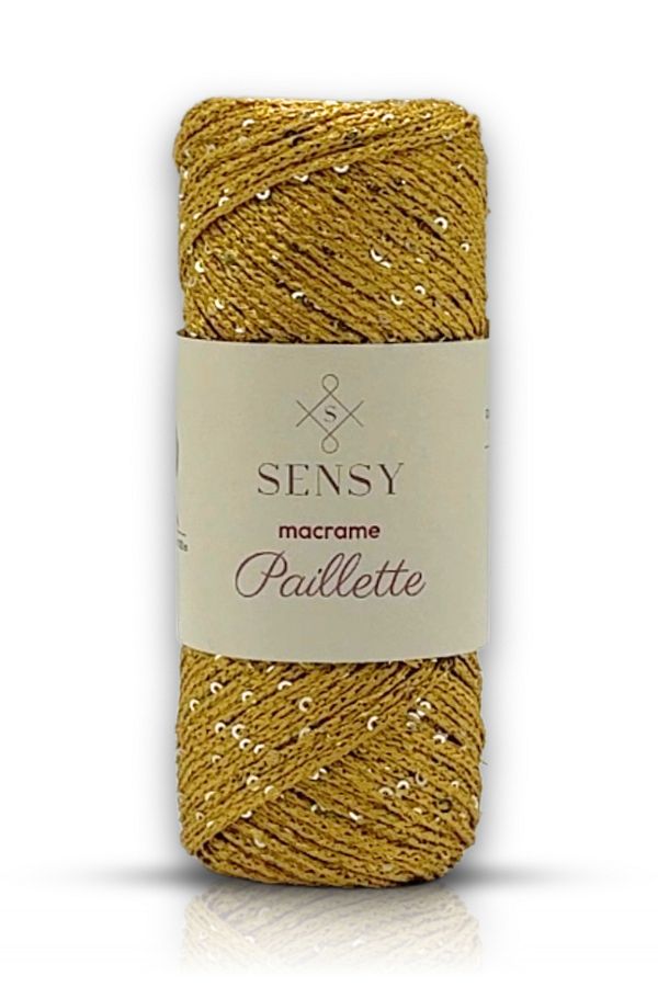SENSY-Paillette Sequin Polyester Macrame Thread Polyester Macrame Thread Supply Thread Sequin Bag Thread Gold 1