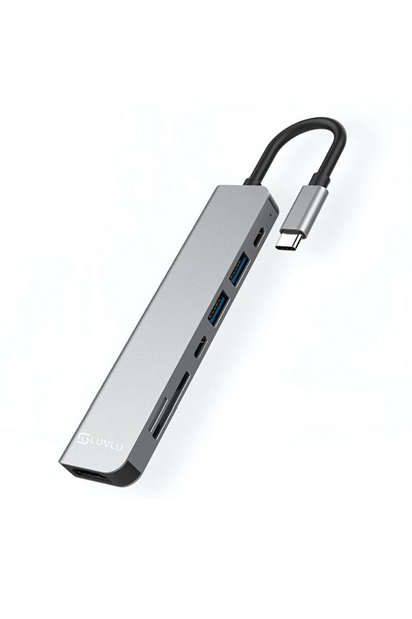 LUVLU-Hub Usb C 7 In 1, 1 Hdmi 4k, 1 Pd 100w, 2 Usb 3.0, 1 Usb-c Data, 1 Sd/tf Card Reader 1