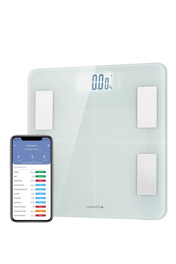 Lawazim-ميزان شخصي رقمي مزود بتقنية البلوتوث - ميزان ذكي لقياس دهون الجسم بإضاءة LED، 13 مقياسًا، مزامنة التطبيق 1