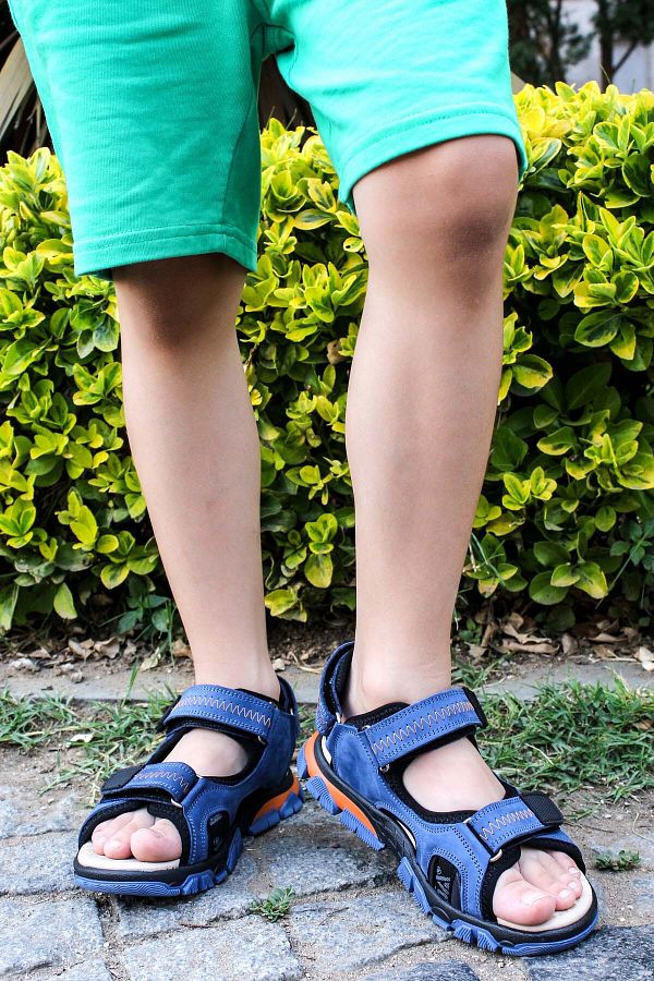 FAST STEP-Genuine Leather Unisex Children's Classic Sandals 574Xca1005 1