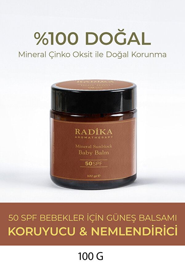 Radika Aromatherapy Bebekler Için Doğal Güneş Koruyucu / 50 Spf Bebek-çocuk Güneş Kremi / Mineral Sunblock