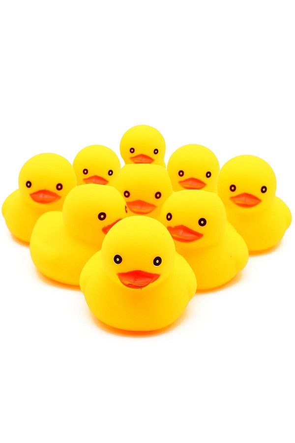 OEM-Set of 9 Rubber Bath Ducks, Splashing and Floating, Fun and Interactive, Yellow 1