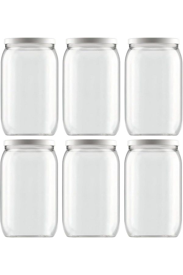 Generic-Glass Cookie Jar With Lid- Candy Jar- Large Cookie Jar- Set Of 6 - Easy To Use And Clean - Perfect F 1