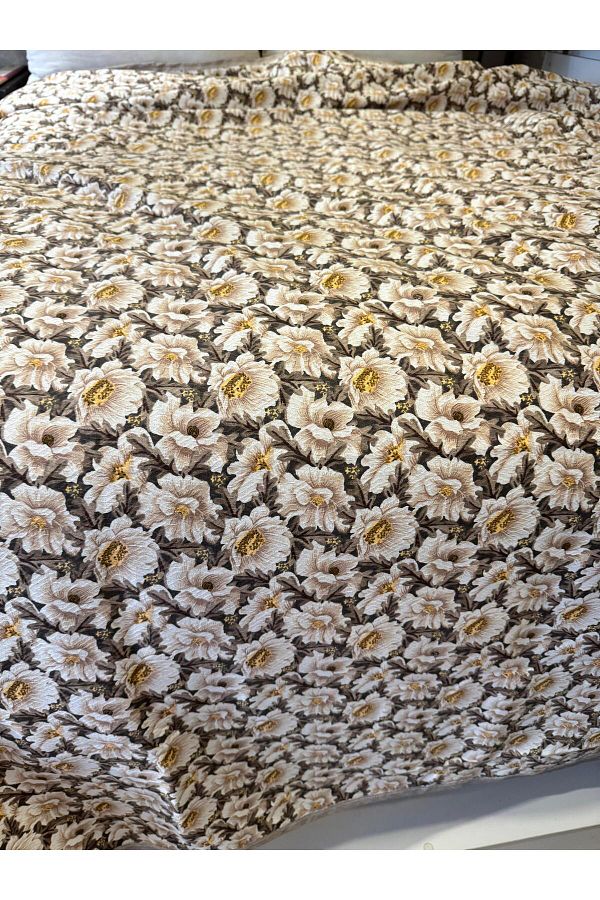 ŞENER HOME-Daisy Pattern Printed 200X240 Cm. Double (Battal) Single Pike 1