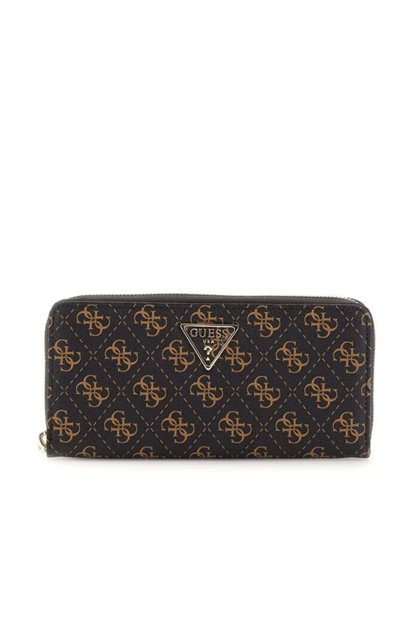 Guess-Dámská hnědá peněženka Laurel Slg Large Zip Swqe8500146-bnl 1