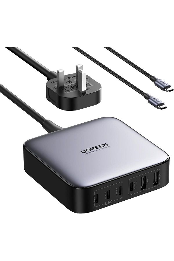 Ugreen-مجموعة Nexode شاحن USB C سريع 200 واط، قابس المملكة المتحدة بطول 2 متر، محطة متعددة الوظائف، 6 في 1 GaN Charge P 1