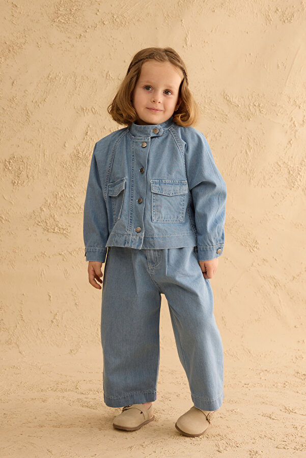 Fahhar Kids Bomber Denim Ceket Açık mavi