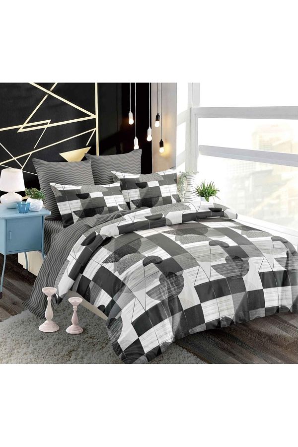 CHIRASO-CHIRASO Finet Bedding Set, 6 Pieces, 2 Persons, Fitted Sheet 180x200, Duvet Cover 200x230, 4 Pillowcases 1
