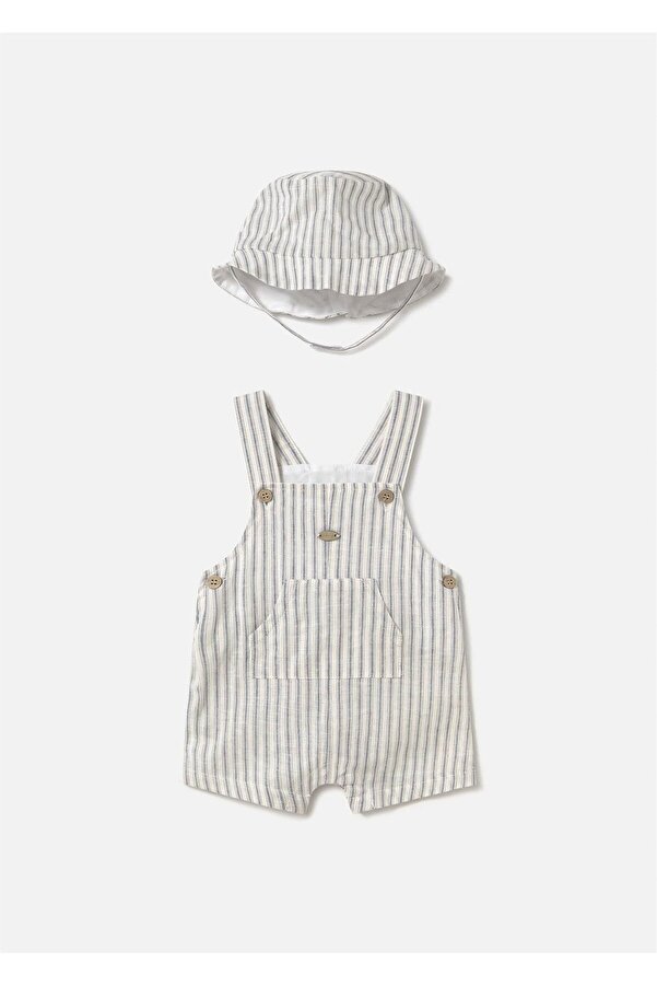 Mayoral Erkek Bebek Baskılı Şapkalı Tulum Krem 1601