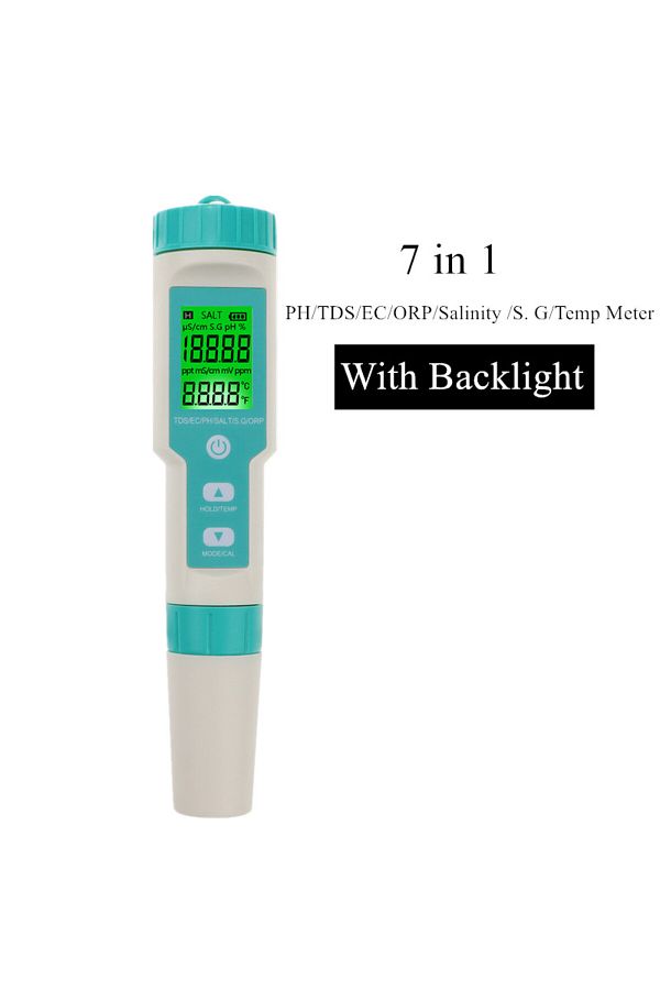 Choice-With Backlight COM-600 7 in 1 PH TDS EC ORP Salinity S. G Temp Meter Water Quality Monitor Tester I 1