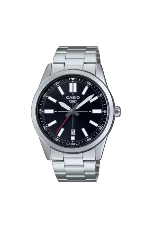 Casio-ساعة كاسيو للرجال بمينا أسود تناظرية - MTP-VD02D-1EUDF 1