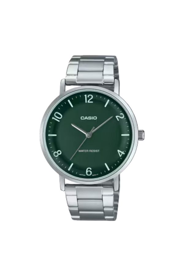 Casio-CASIO Men's Analog Green Dial Watch - MTP-VT03D-3BDF 1