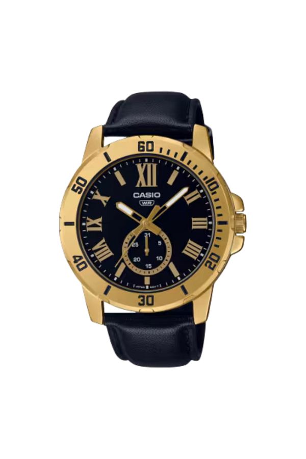 Casio-CASIO Men's Analog Black Dial Watch - MTP-VD200GL-1BUDF 1