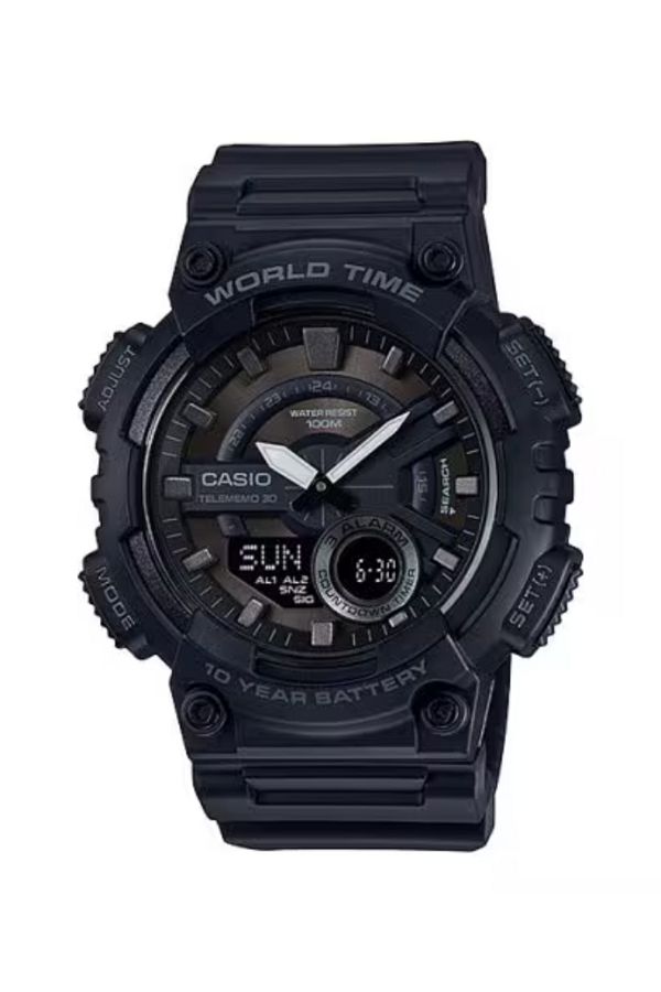 Casio-CASIO Men's Analog-Digital Black Dial Watch - AEQ-110W-1B 1
