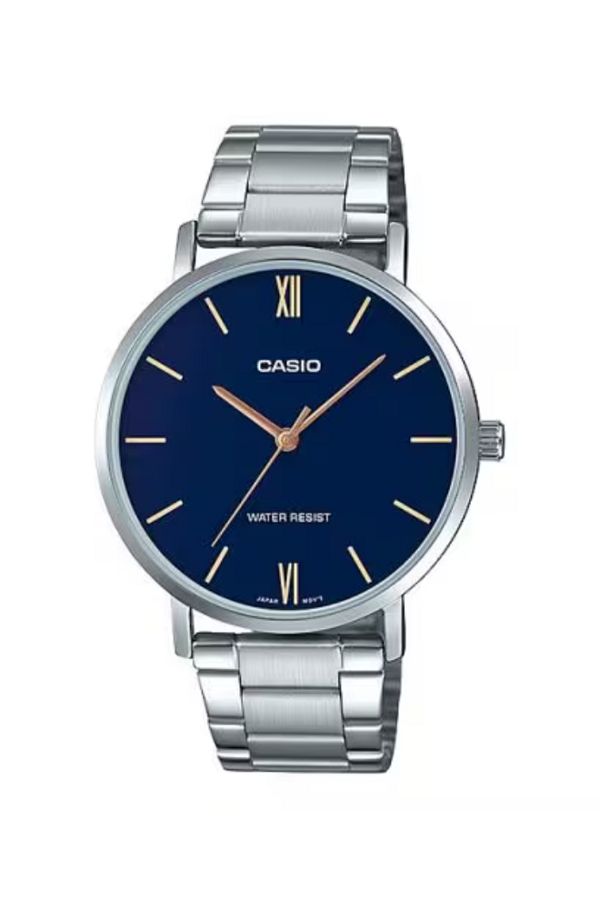 Casio-CASIO Men's Analog Blue Dial Watch - MTP-VT01D-2B 1