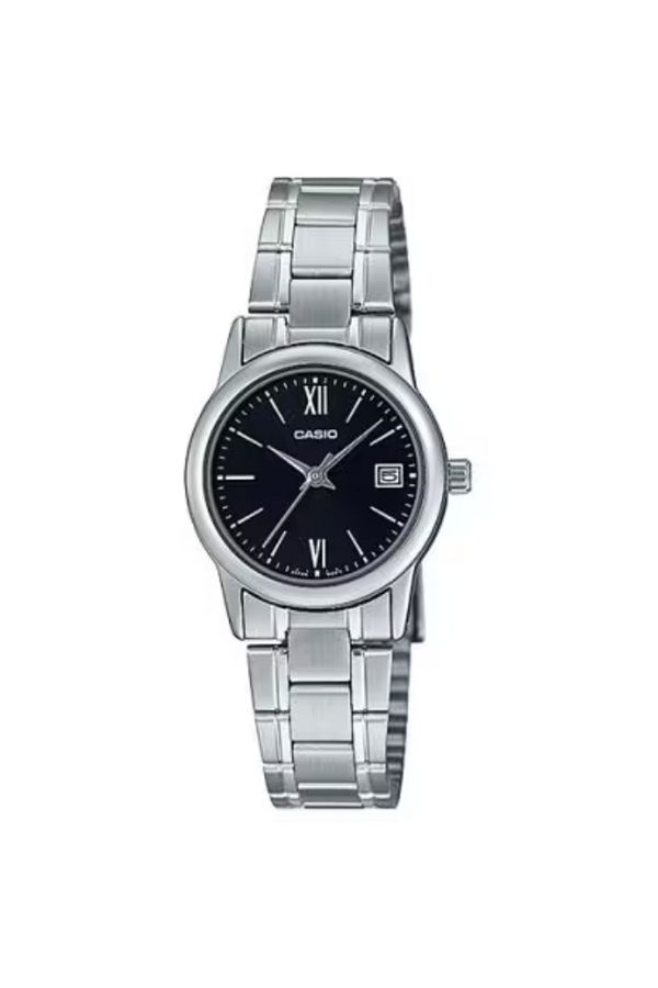 Casio-ساعة كاسيو النسائية التناظرية بمينا أسود - LTP-V002D-1B3UDF 1