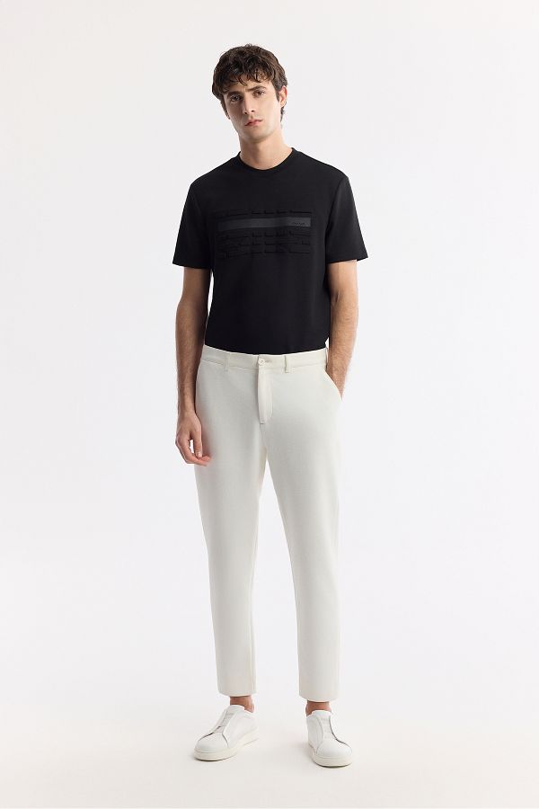 Avva-Мъжки бели чинос панталони с еластична талия, slim fit, B003033 1