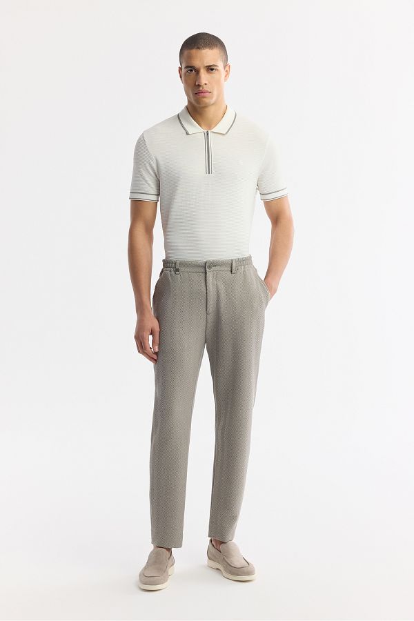 Avva-Ανδρικό γκρι Comfort Slim Fit παντελόνι με πλαϊνές τσέπες Bi Stretch Elastic Waist A51y3211 1