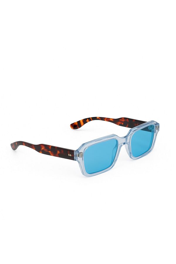 LUNOX-Leopard Patterned Transparent Sunglasses - Handle Detailed 1