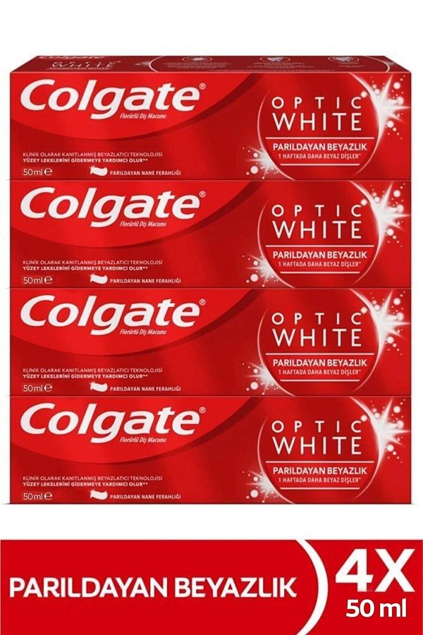 Colgate-Optic White Shimmering Whitening Whitening Toothpaste 4 X 50 ml 1