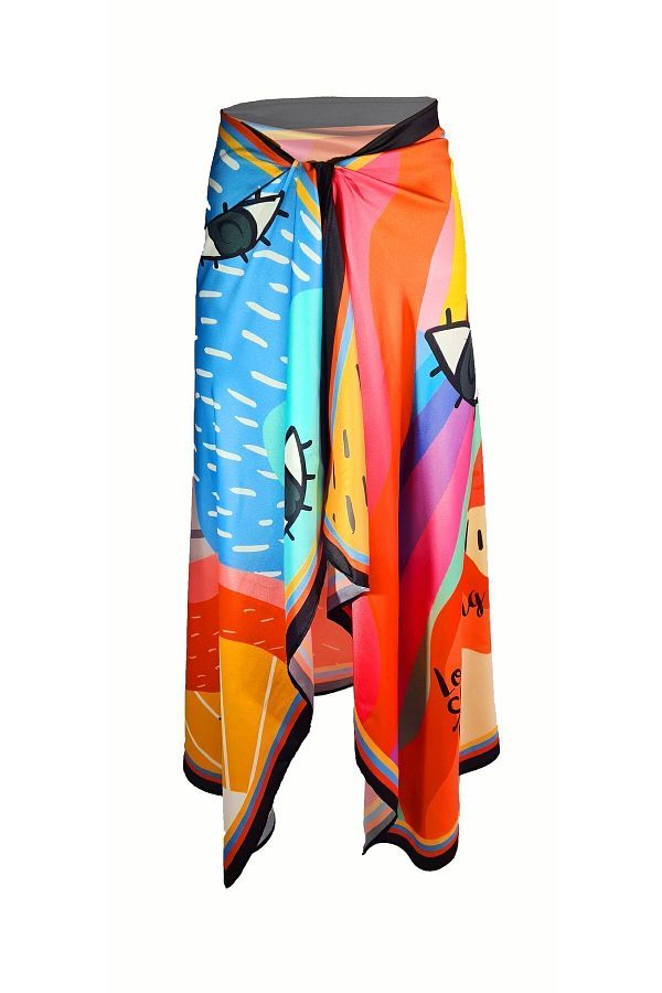 Bolder-Multicolored Rainbow Patterned - Sheer, Shiny Fabric - 95*145 Cm Size 1