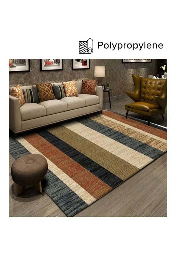 Generic-Warm Luxurious Modern Printed Rectangular Anti-Slip Carpet Polypropylene Multicolour 140x200c 1
