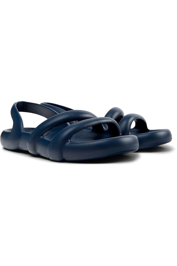 CAMPER-Men's Navy Open-Toe Summer Sandals with Soft Soles and Comfortable Hook & Loop Kobarah Flat 1