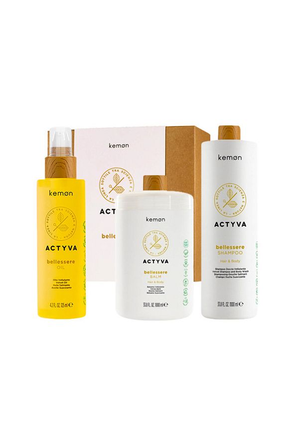 Kemon-Set Actyva Bellessere, Șampon 1000 ml + Balsam 1000 ml + Ulei 125 ml 1