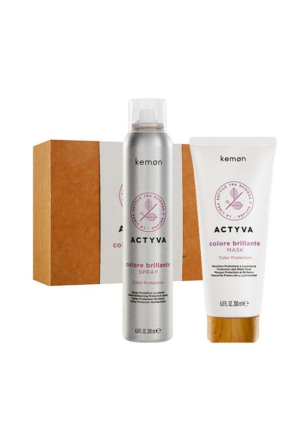 Kemon-Set pentru păr vopsit Kemon Actyva Colore Brillante, Spray 200 ml + Mască 200 ml 1