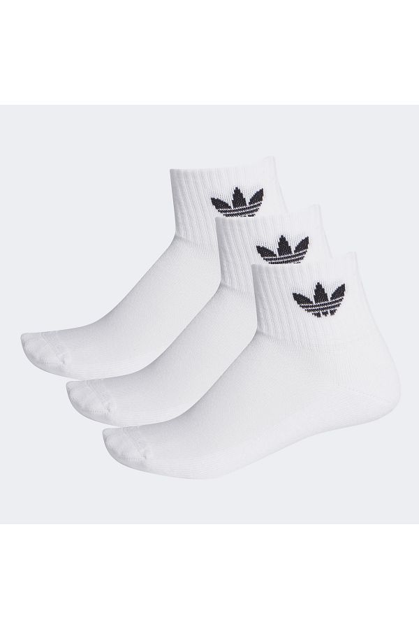 adidas-Λευκές κάλτσες Unisex 3 τεμαχίων μεσαίας αστραγάλου 1