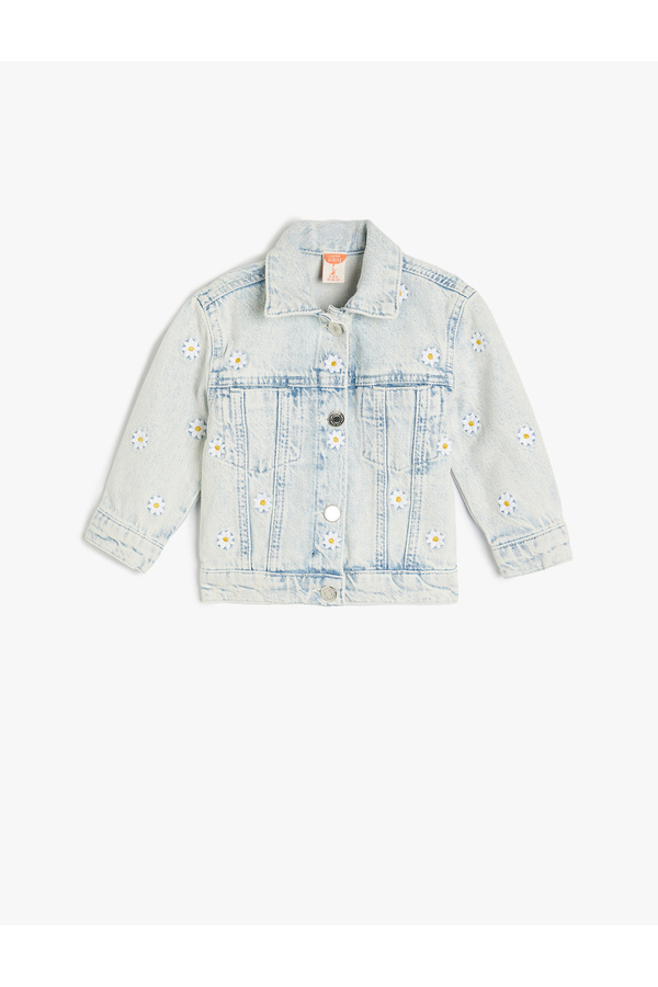 Koton Açık İndigo Kız Bebek Ceket 5SMG20003AD