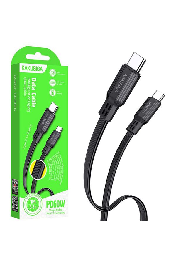REDz Accessories-Cablu KSC-808, Tip-C la Tip-C, Compatibil cu iPhone 15/16 și Android, Încărcare rapidă 60W, Negru 1