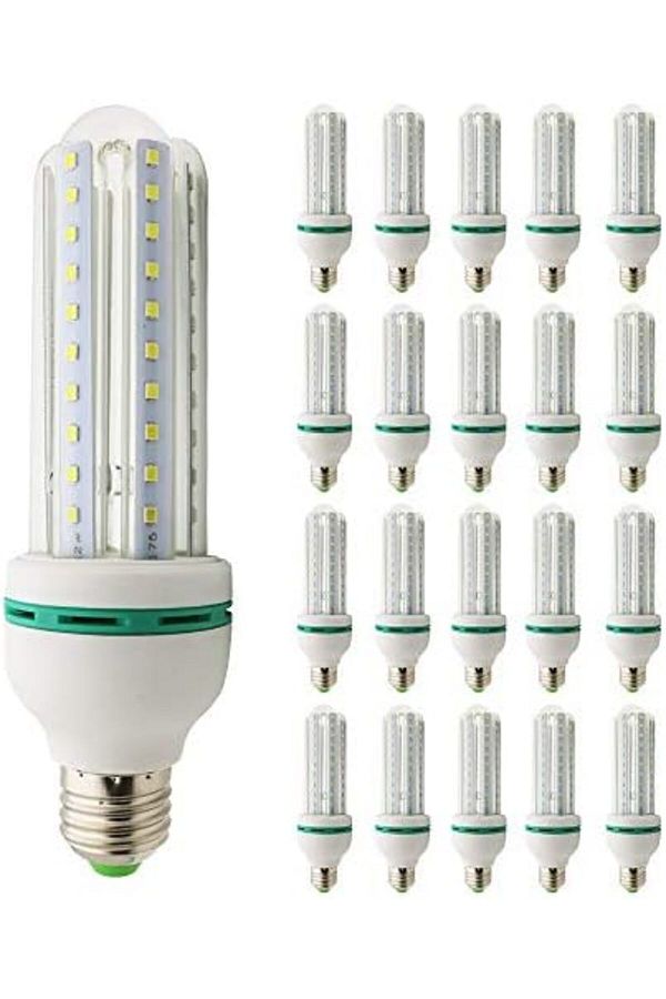 Generic-20pcs E27 U-shaped Spiral LED Bulbs, 12W (Replaces 100W), Cool White, 6000K 1