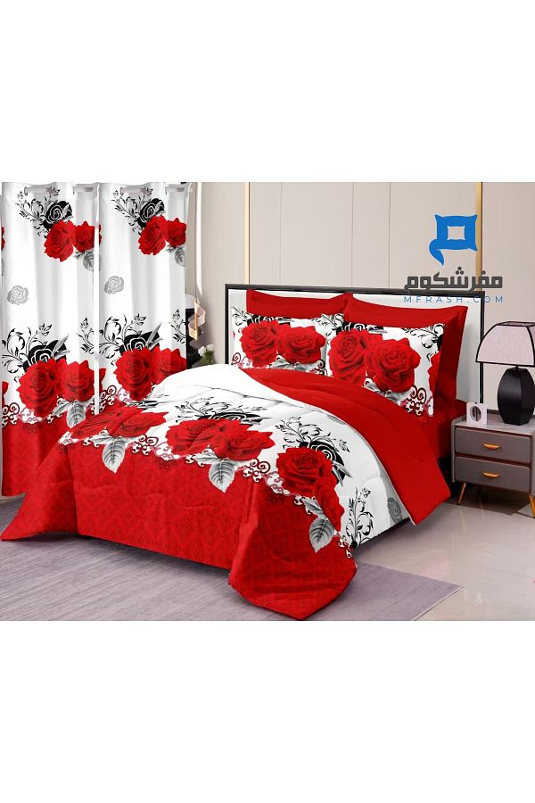 Generic-8-piece double bed sheet, center filling, two-sided, plain, in distinctive colors 1