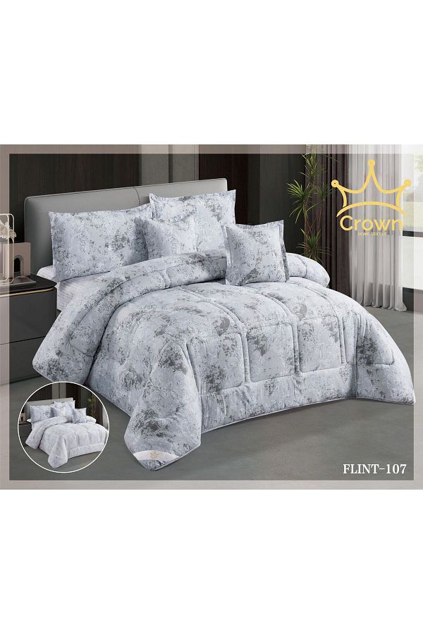 Generic-6-piece double bed sheet, center filling, two-sided, plain, in distinctive colors 1