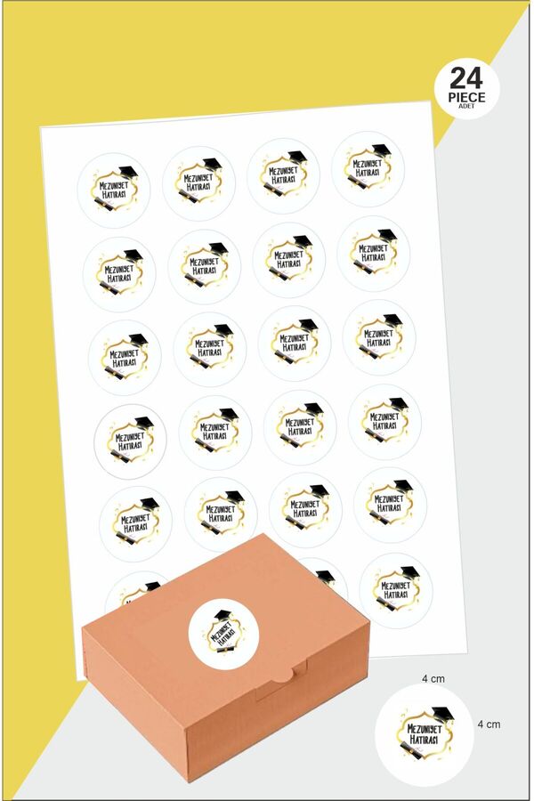 Hsn-Graduation Souvenir Sticker 24 Pieces 4 cm 1