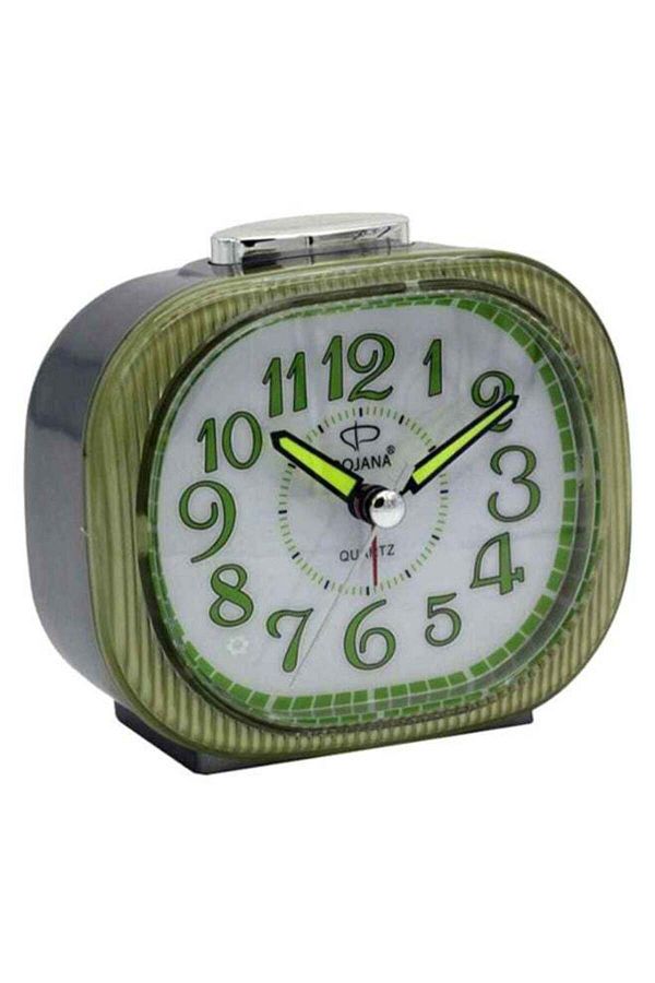 dojana-Square Analog Alarm Clock Green/Silver/White 1