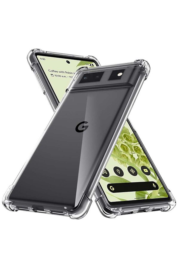 SKYDDAR INNOVATION-Carcasă pentru Google Pixel 6, rezistentă la șocuri, transparentă, subțire, din silicon, set de autocolante 1