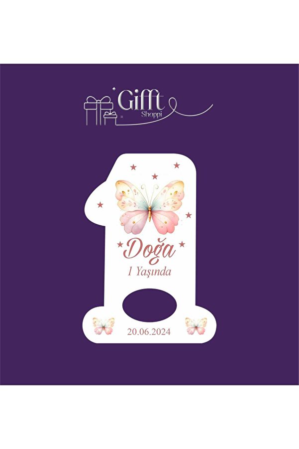 giftshoppi 10 Adet Açacak Magnet Hediyelik Bebek Kelebek Kız 1 Yaş Doğum Günü Yenidoğan Magnet