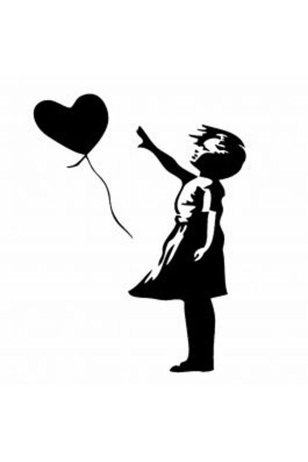 Homelux-Decorative Wall Sticker Little Girl, 115x90 cm, Black 1
